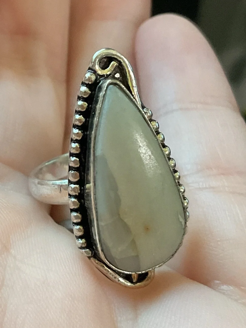 Vintage Sterling Silver Blue Lace Agate Gemstone Ring Size 5.5